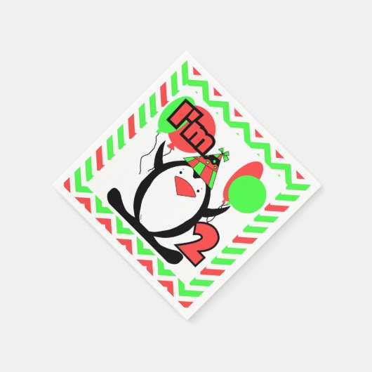 ペンギン2nd誕生日紙ナプキンス スタンダードカクテルナプキン (角)