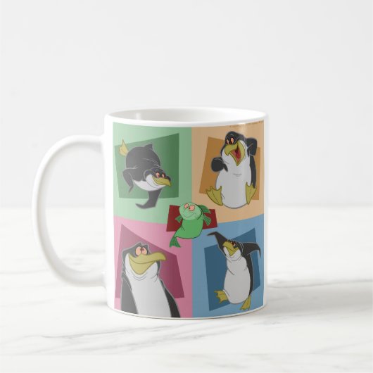 ペンギン4の正方形のマグ コーヒーマグカップ (左)