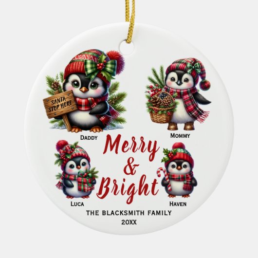 ペンギン4セラミックオーナメント セラミックオーナメント (正面)