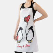 ペンギン40番目のルビー結婚又は記念日 エプロン (インサイチュ)