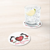 ペンギン40結婚周年 ラウンドペーパーコースター (インサイチュ)