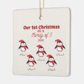 ペンギン5の家族としての第1回クリスマスオーナメント セラミックオーナメント (左)