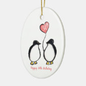 ペンギン50番目の妻の誕生日（または任意の年齢） セラミックオーナメント (左)