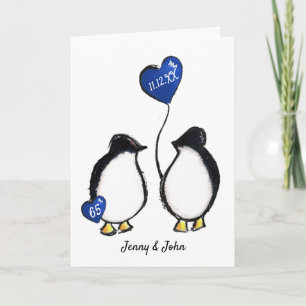 ペンギン65thサファ結婚イア記念日 カード