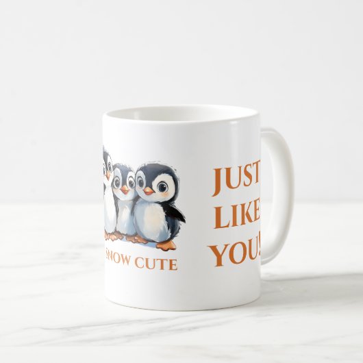 ペンギン、あなたはとても可愛い、私はギフト、紅茶&が好き コーヒーマグカップ (正面右)