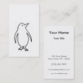 ペンギン-おもしろいシンプルで新しいインクラインスケッチの芸術 名刺 (正面/裏面)
