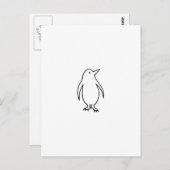 ペンギン – おもしろいシンプルフレッシュインクラインスケッチアート ポストカード (正面/裏面)