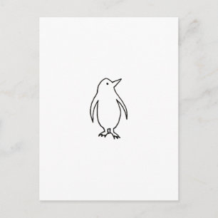 ペンギン – おもしろいシンプルフレッシュインクラインスケッチアート ポストカード