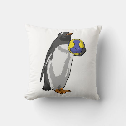 ペンギン・アット・ハンドボールスポーツ クッション (正面)