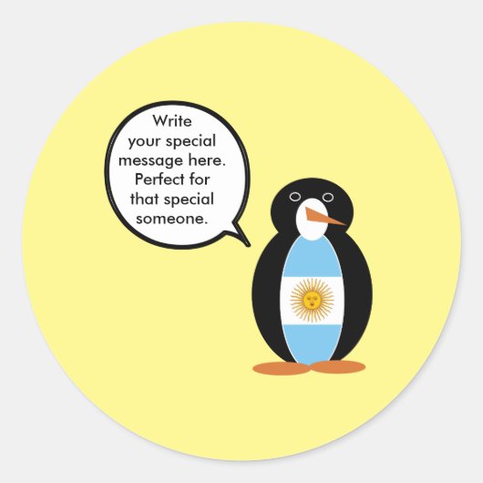 ペンギン・アルゼンチン国旗の交渉 ラウンドシール (正面)