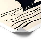 ペンギン – アーカイブ用ウッドブロックプリント ポスター (角)