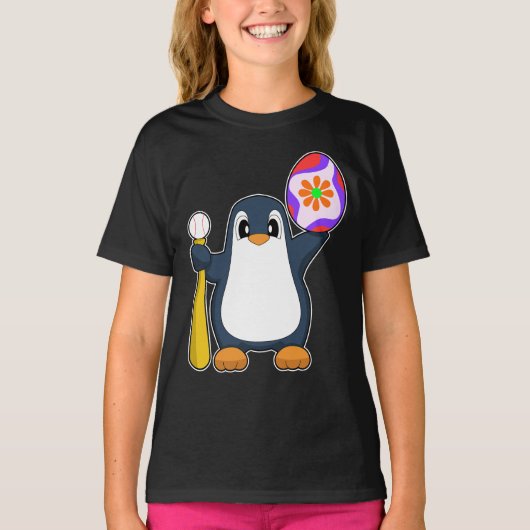 ペンギン イースター 野球 Tシャツ (正面)