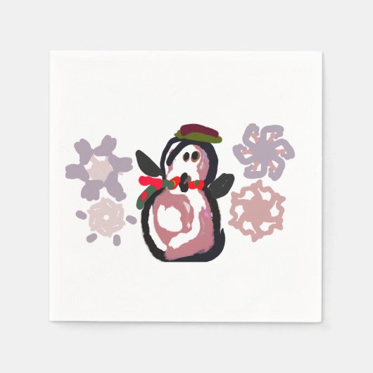 ペンギン+ウィンター スタンダードカクテルナプキン (正面)