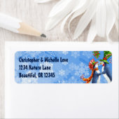 ペンギン・カップル、ミスタントー、雪片アドレス ラベル (インサイチュ)