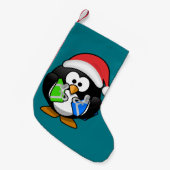 ペンギン（ギフトあり） スモールクリスマスストッキング (正面 (吊り時))