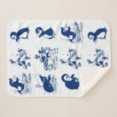 ペンギン、クジラ、イルカ シェルパブランケット (正面(横))