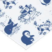 ペンギン、クジラ、イルカ ショートテーブルランナー (コーナー)