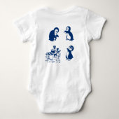 ペンギン、クジラ、イルカ ベビーボディスーツ (裏面)