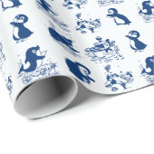 ペンギン、クジラ、イルカ ラッピングペーパー (ロールコーナー)