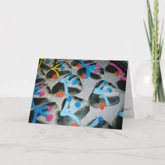 「ペンギン・クッキー」 クリスマスカード#2 カード (正面)