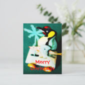 ペンギン • クリスマスの郵便はがき シーズンポストカード (スタンド正面)