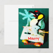 ペンギン • クリスマスの郵便はがき シーズンポストカード (正面/裏面)