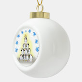 ペンギン・クリスマスセラミックボールオーナメント セラミックボールオーナメント (右)
