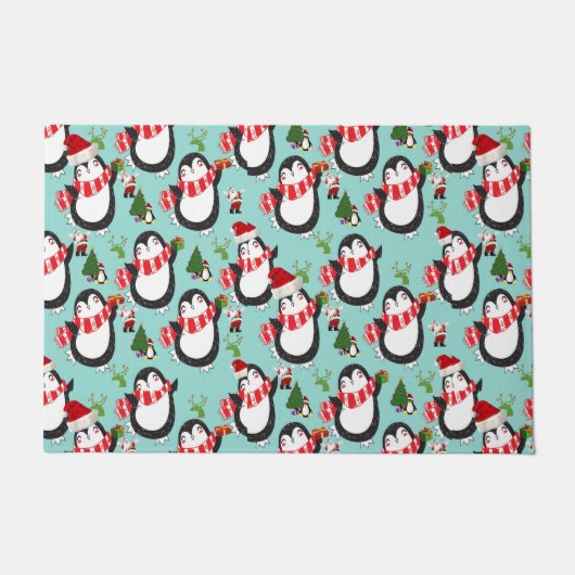 ペンギン・クリスマスドアマット ドアマット (正面)