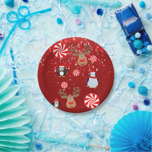 ペンギン,クリスマス紙プレート ペーパープレート (パーティー)