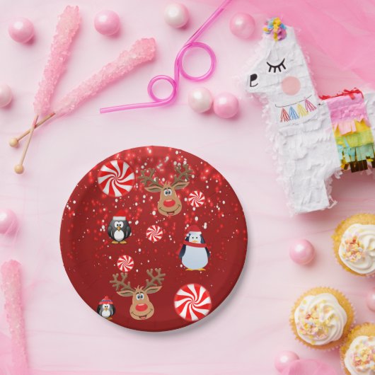 ペンギン,クリスマス紙プレート ペーパープレート (パーティー)