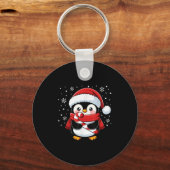 ペンギン クリスマス キャンディー ケーン ウィンター 幼児 女の子 B キーホルダー (正面)