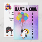 ペンギン クール ハッピー バースデー カード (正面/裏面)
