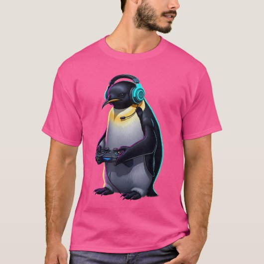 ペンギン ゲーム Animal ビデオゲーム 面白い ペンギン fa Tシャツ (正面)