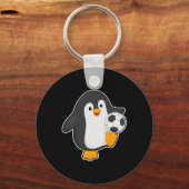 ペンギン サッカー選手 サッカー スポーツ キーホルダー (正面)