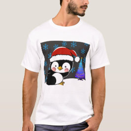 ペンギン・サンタさんはメリークリスマスを言う Tシャツ