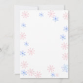 ペンギン・スノーフレーク彼または彼女が性別を明かす 招待状 (裏面)