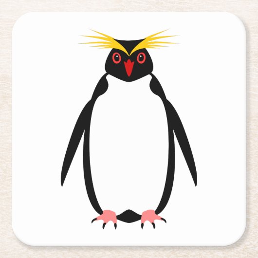 ペンギン+チャボヒゲペンギン スクエアペーパーコースター (正面)