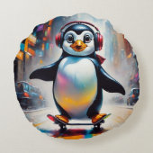 ペンギン・デジタ絵画ル・アークールト ラウンドクッション (裏面)