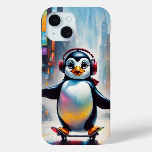 ペンギン・デジタ絵画ル・アークールト Case-Mate iPhoneケース (裏面)