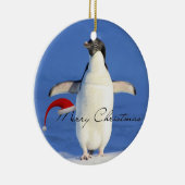 ペンギン・ハグ・クリスマス セラミックオーナメント (右)