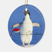 ペンギン・ハグ・クリスマス セラミックオーナメント (左)