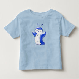 ペンギン ハッピー ペンギン (ブルー) 幼児用Tシャツ トドラーTシャツ