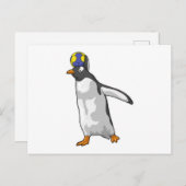 ペンギン ハンドボール選手 ハンドボール ポストカード (正面/裏面)