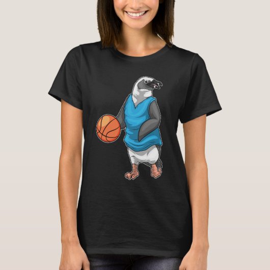 ペンギン・バスケットボール選手バスケットボール Tシャツ (正面)