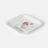 ペンギン・バルーン1歳の誕生日 ペーパープレート (傾斜あり)