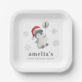ペンギン・バルーン1歳の誕生日 ペーパープレート