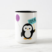 ペンギン，バルーン，かわいい ツートーンマグカップ (中央)