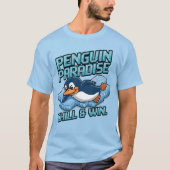 ペンギン・パラダイス – Chill & Win Pixel Art Tシャツ (正面)