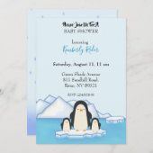 ペンギン ファミリー 招待状 (正面/裏面)