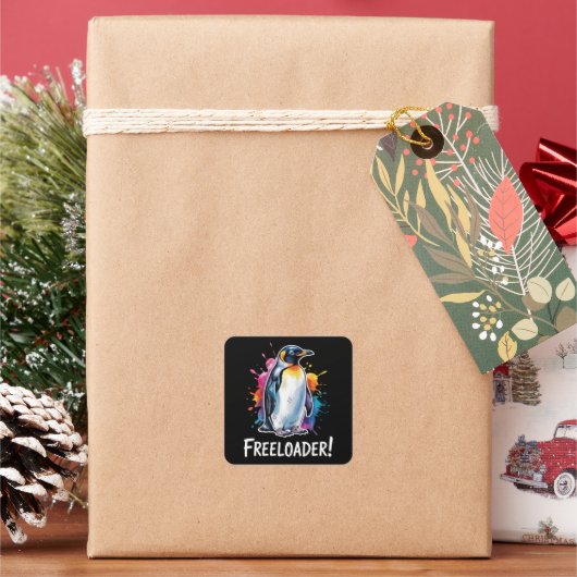 ペンギン・フリーローダーが政治に抵抗 スクエアシール (クリスマス)